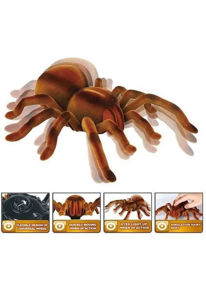 Elektronik Pet Uzaktan Kumanda Simülasyonu Tarantula Gözler Parlatıcı Akıllı Siyah Örümcek Cadılar Bayramı Rc Tricky Prank Korkunç Oyuncak Hediye | Gags ve Amp; Amp;pratik Şakalar (Yurt Dışından)