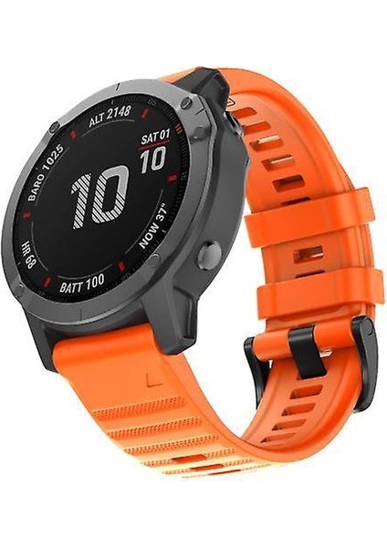 Garmin Fenix 6/6 Pro Fenix 5/5 Pro 22MM, Silika Jel - Turuncu ile Uyumlu Izle Band (Yurt Dışından)