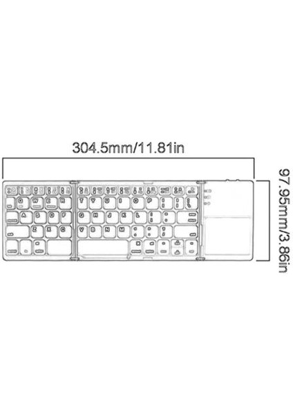 Qwert Mini Katlanır Dokunmatik Fare Klavye Kablosuz Bluetooth Klavye Dizüstü Bilgisayarlar Için Touchpad ile Tablet Pc IPad Android Ios Cep Telefonları | Klavye (Yurt Dışından)