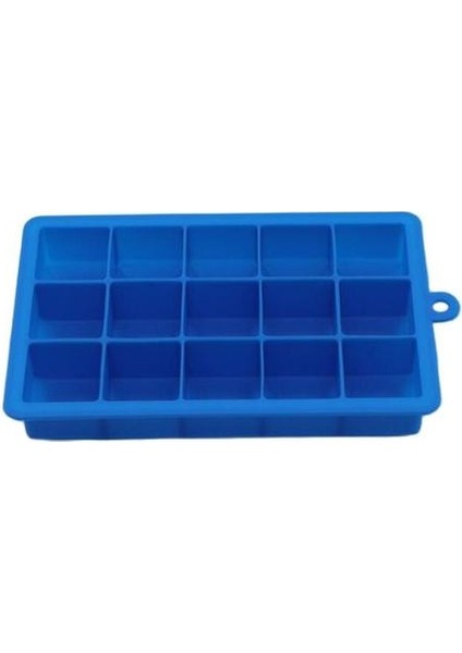 Kare 15 Izgara Silikon Buz Küpü Kapak Aşındırıcı Mavi (Yurt Dışından)