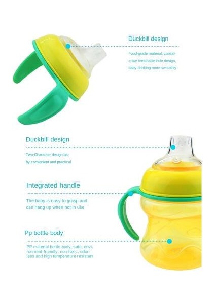 200ML Öğrenme Içme Fincanı, Eğitim Suyu Için Uygun, Bebekler ve Küçük Çocuklar Için Uygun Pp Şişe Çift Saplı Öğrenme Içme Fincanı (Yurt Dışından) modelleri