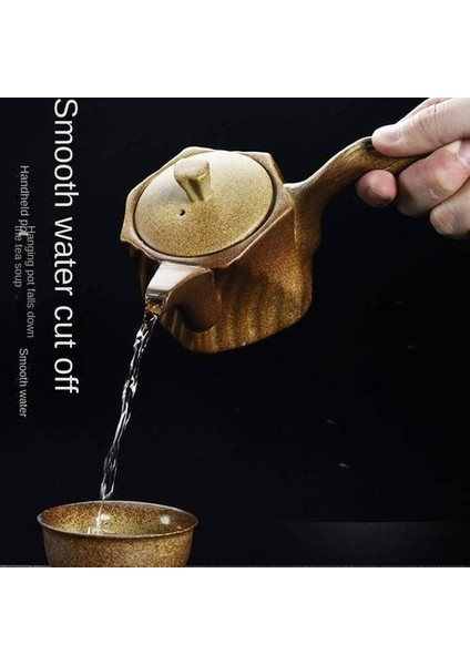 Kung Fu Çay Seti Taş Tenceresi, Yan Sap Çaydanlık Antika Seramik, Ev Ofisi Çaydanlık Tek Pot (Yurt Dışından)
