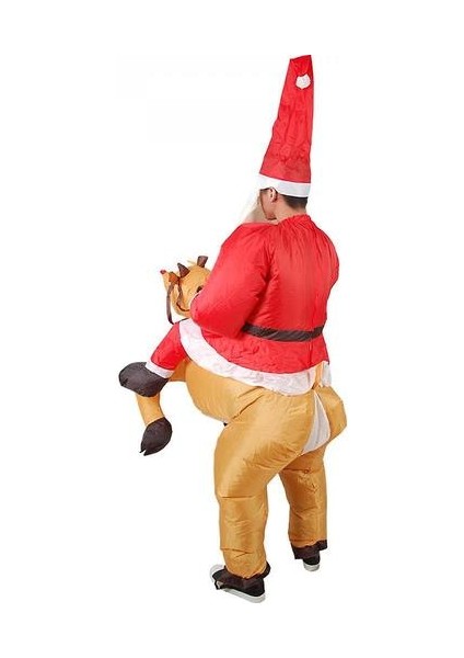 Xmas Şişme Elk Kostümü Noel Santa Cosplay Ren Geyer Rider Yetişkin Için (Yurt Dışından) modelleri