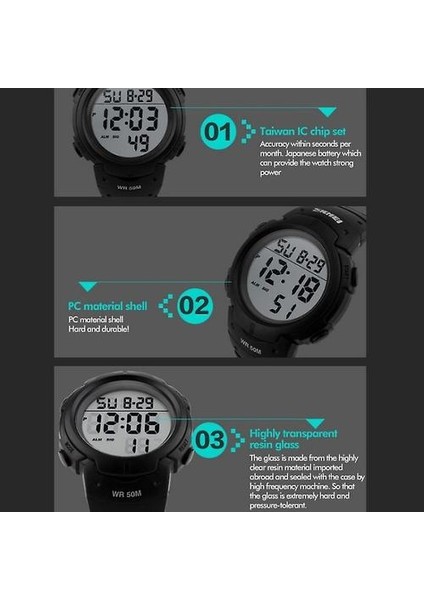 Skmei 1068 Men Waterproof Outdoor Sports Digital Watch Student Fashion Watch (Yurt Dışından)