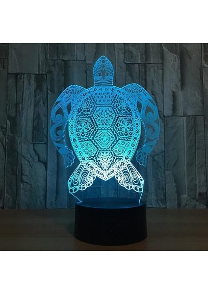 Deniz Kaplumbağası 3D Gece Lambası, 7 Renk Değişen Optik Illüzyon Akıllı Dokunmatik Masa Masa Lambası, Çocuklar Için Mükemmel Hediyeler Ev Dekorasyon LED Lamba (Yurt Dışından)