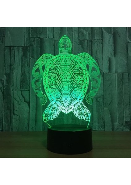 Deniz Kaplumbağası 3D Gece Lambası, 7 Renk Değişen Optik Illüzyon Akıllı Dokunmatik Masa Masa Lambası, Çocuklar Için Mükemmel Hediyeler Ev Dekorasyon LED Lamba (Yurt Dışından)