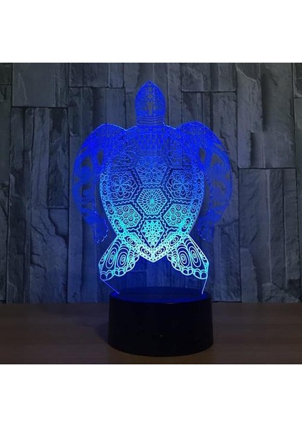 Deniz Kaplumbağası 3D Gece Lambası, 7 Renk Değişen Optik Illüzyon Akıllı Dokunmatik Masa Masa Lambası, Çocuklar Için Mükemmel Hediyeler Ev Dekorasyon LED Lamba (Yurt Dışından)