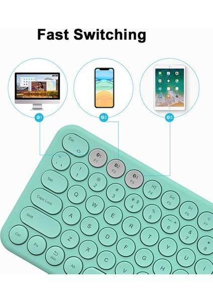 Qwert Kablosuz Sessiz Mini Oyun Klavye Mouse Combo Yuvarlak Düğme Sihirli Klavye Mouse Kit iPad iPhone Telefon Için Hp Dizüstü Pc Gamer | Klavye (Pembe) (Yurt Dışından) modelleri