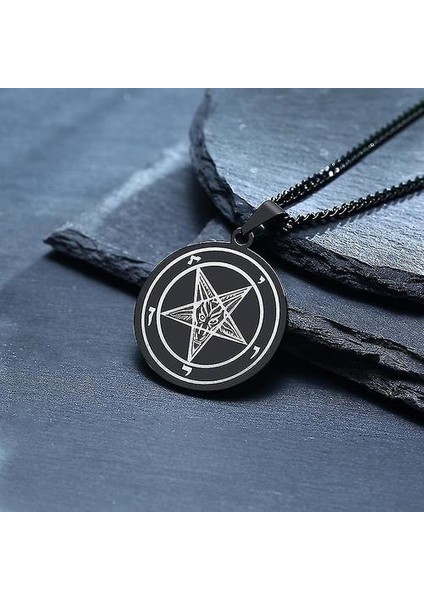 Baphomet'in Mührü Erkekler Için Ters Pentagram Kolye Kolye Şeytani (Yurt Dışından)