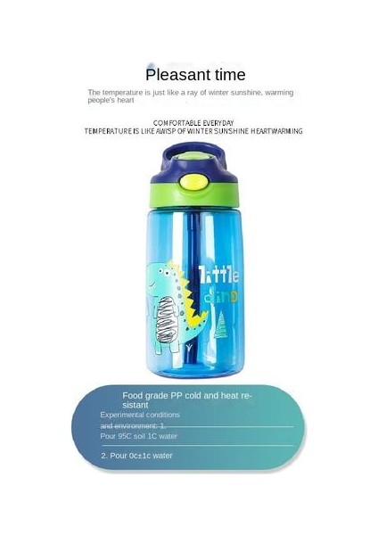 480ML Çocuk Su Kupası Saman ve Karikatür Desenli Desen Anti-Fall Duck-Duck Bullet Kapak Plastik Su Kupası (Yurt Dışından) fiyatları