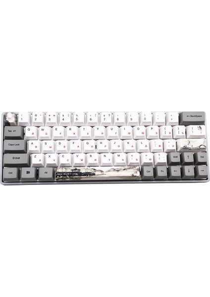 Rus Karakter Boyası Subbed Pbt Oem Keycap Set Mekanik Klavye Klavye Keycap GH60 RK61 / ALT61 / Annie / Poker GK61 GK64 DZ60 | Klavye (Yurt Dışından)