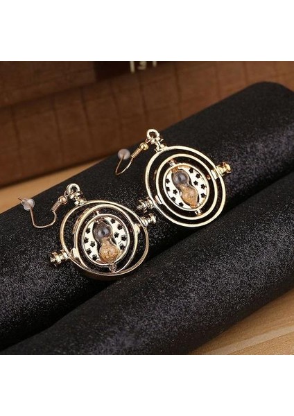 Yeni Dönen Zaman Döndürücü Döndürme Kum Saati Dangle Küpe Kolye Moda (Yurt Dışından)