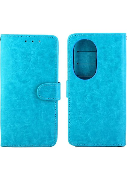 Huawei P50 Pro Kart Tutucu Pu Deri Kickstand Manyetik Için Flip Case (Yurt Dışından)