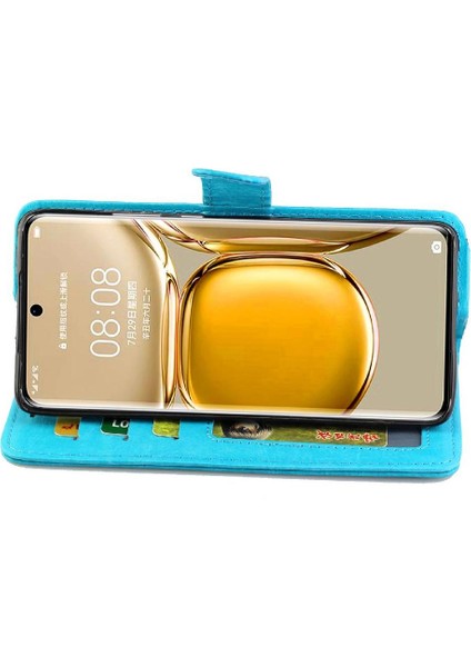 Huawei P50 Pro Kart Tutucu Pu Deri Kickstand Manyetik Için Flip Case (Yurt Dışından) modelleri