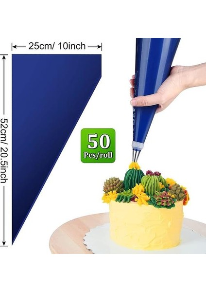 50 Adet Tek Kullanımlık Sıkma Torbaları Ekstra Büyük Kalınlaşmak 21 Inç Pasta Poşetleri Buzlanma Sıkma Poşetleri Kurabiye Cupcakes Tatlı Kek Dekorasyon (Yurt Dışından)
