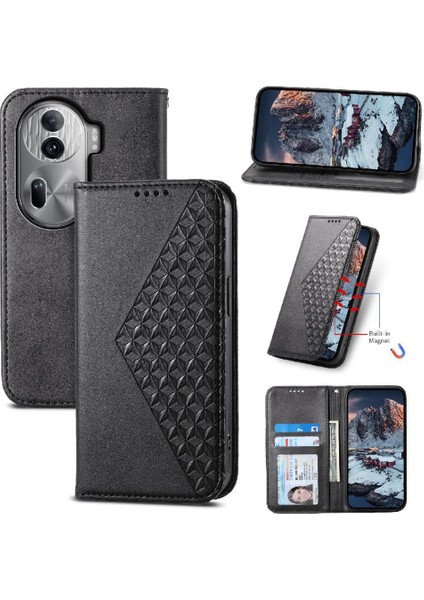 Oppo Oppo 11 Pro 5g Için Flip Case El Kayışı Günlük Kullanım Cüzdan Eşkenar Dörtgen (Yurt Dışından)