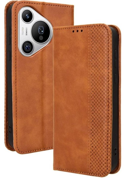 Huawei Pura 70 Için Kılıf Manyetik Kapatma Cüzdan Pu Deri (Yurt Dışından)