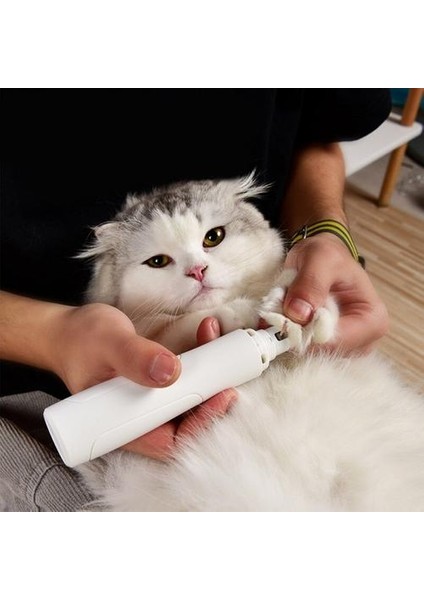 Pet Kedi Köpek USB Şarj Tırnak Kalemtıraş Otomatik Temizleme Manikür Tırnak Parlatıcı Beyaz Pet Nail Art Araçları | Köpek Tırnak Makası (Yurt Dışından)