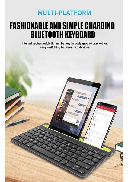 Qwert Kablosuz Çift Bağlantı Ipad Bluetooth Klavye Pc Laptop Klavye Touchpad iPhone Samsung Xiaomi Tablet Cep Telefonu Bilgisayar | Klavyeler (Yurt Dışından)