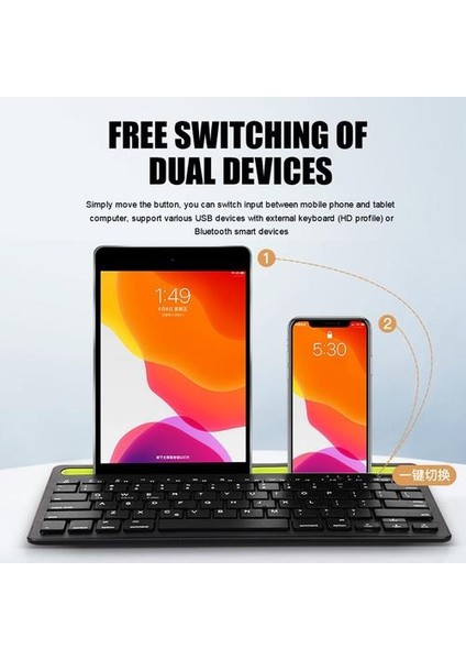 Qwert Kablosuz Çift Bağlantı Ipad Bluetooth Klavye Pc Laptop Klavye Touchpad iPhone Samsung Xiaomi Tablet Cep Telefonu Bilgisayar | Klavyeler (Yurt Dışından)