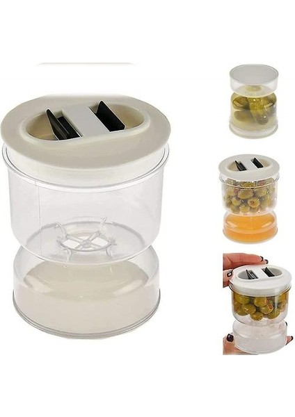 Kuru ve Islak Ayırma Turşu Kavanoz Kum Saati Turşu Kavanoz Suyu Ayırma Gıda Ayırma Su Filtresi Kabı, 12*12*14CM Jiujiuso (Yurt Dışından)