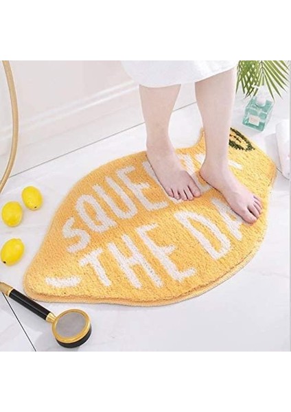 Yumuşak Sarı Limon Şekli Banyo Halısı Çocuklar Için Meyve Desen Kaymaz Banyo Halı Kilim Emici Banyo Paspası (Yurt Dışından)