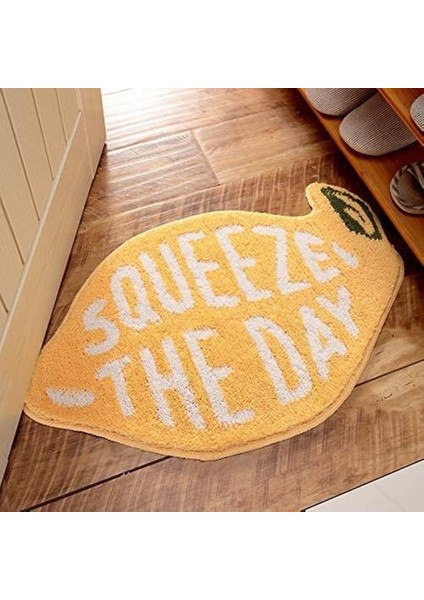 Yumuşak Sarı Limon Şekli Banyo Halısı Çocuklar Için Meyve Desen Kaymaz Banyo Halı Kilim Emici Banyo Paspası (Yurt Dışından)