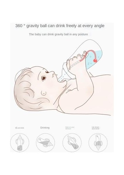 270ML Bebek Için Besleme Şişesi Pp Çift Renkli Saplı Besleme Şişesi (Yurt Dışından) modelleri