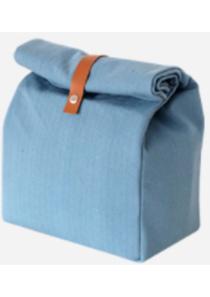 Tuval Öğle Yemeği Çanta Kadın Taşınabilir Fonksiyonel Şerit Yalıtımlı Termal Gıda Piknik Çocuklar Soğutucu Kutusu (Mavi) (Yurt Dışından)