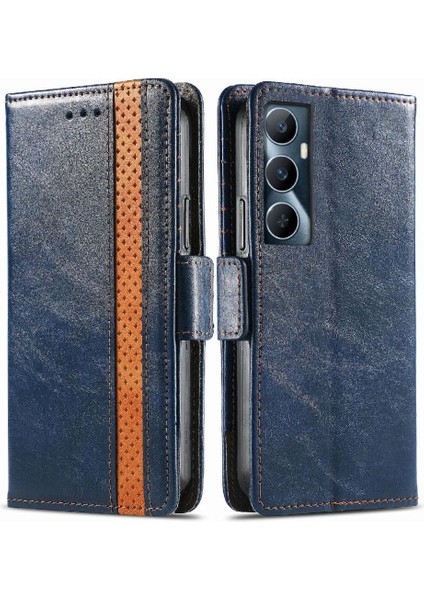 Realme C65 Çok Renkli Ekleme Iş Cüzdan Çoklu Kart Için Flip Case (Yurt Dışından)