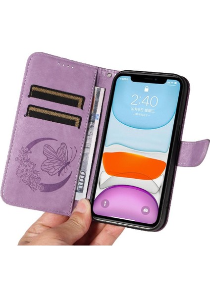 Kredi Kartı Yuvası ile IPhone 12 Mini Yüksek Kaliteli Deri Için Flip Case (Yurt Dışından)