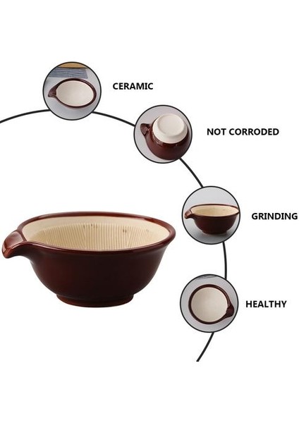 Pratik Seramik Taşınabilir Yaratıcı Kase Harç Suribachi Ev Süs Için Sofra Dekorasyon Kase Sofra Takımı | Kaseler (Yurt Dışından) modelleri