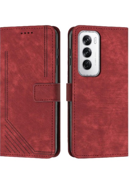 Oppo Oppo 12 5g Cüzdan Kickstand Kart Ekleme Pu Deri Için Flip Case (Yurt Dışından)