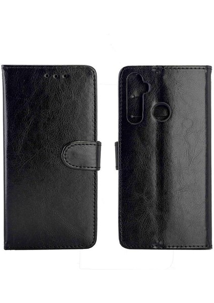 Realme 5 Darbeye Dayanıklı Manyetik Kapatma Kart Tutucu Pu Deri Için Flip Case (Yurt Dışından)