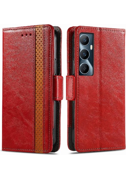 Realme C65 Çok Renkli Ekleme Iş Cüzdan Çoklu Kart Için Flip Case (Yurt Dışından)