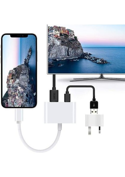 HDMI Adaptörü, Iphone 1080P Lightning Dijital Av Adaptörü Için HDMI Adaptörü, Iphone ve Ipa Için HDMI Sync Ekran HDMI Konektörü (Yurt Dışından)