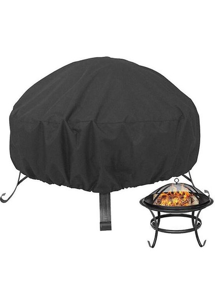 Vancl 420D Oxford Bez Yuvarlak Yangın Çukur Kapak, Açık Barbekü Izgara Soba Kapak (122 * 122 * 46 Cm) (Yurt Dışından)