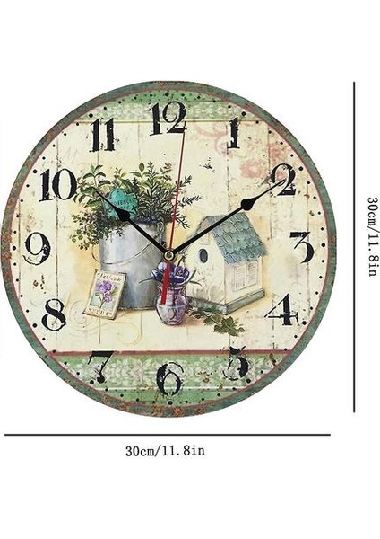 Ahşap Saat Vintage Saat Oturma Odası Dekorasyonu 30CM Duvar Saati (Yurt Dışından) fiyatları