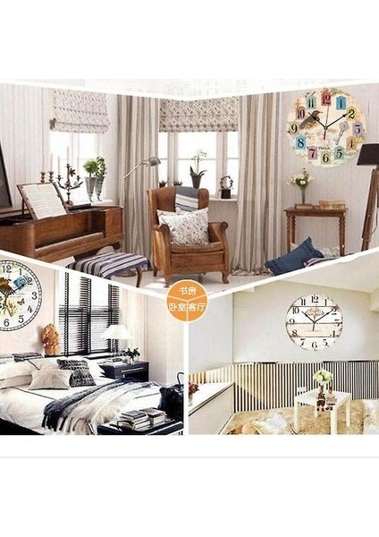 Ahşap Saat Vintage Saat Oturma Odası Dekorasyonu 30CM Duvar Saati (Yurt Dışından) modelleri