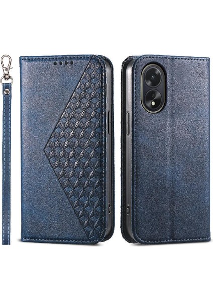 Oppo A38 4g Günlük Kullanım Için Flip Case Cüzdan Eşkenar Dörtgen Şekli Standı El Kayışı (Yurt Dışından)