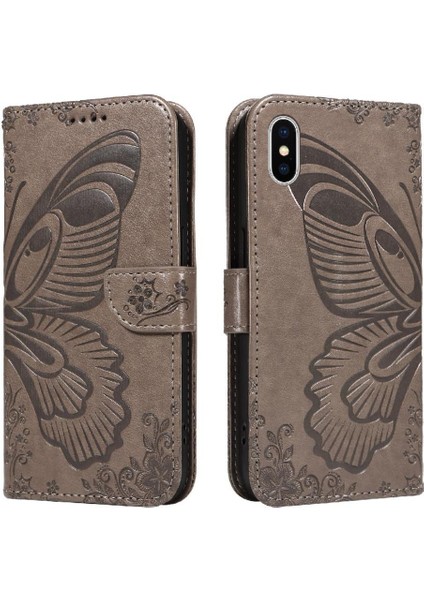 Kredi Kartı Yuvası ile IPhone Xs Max Için Flip Case Ayrılabilir El Kayışı (Yurt Dışından)