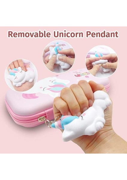 Unicorn Kalem Kutusu, Sevimli Kalem Kutusu, Depolama Kılıfı Büyük Kapasiteli, Pembe Taşınabilir Kalem Çantası (Yurt Dışından)