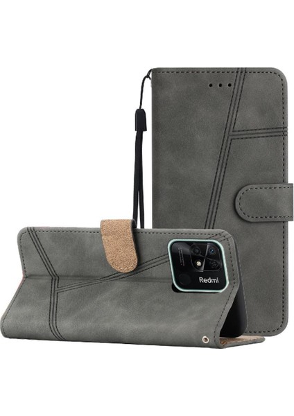 Xiaomi Redmi 10C Bilek Kayışı Flip Case Için Flip Case Folio Tam Koruma Pu (Yurt Dışından)