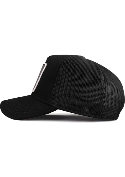 V1 Trucker See You Later Never- 2 Kod Logolu Unisex Siyah Şapka (Cap)