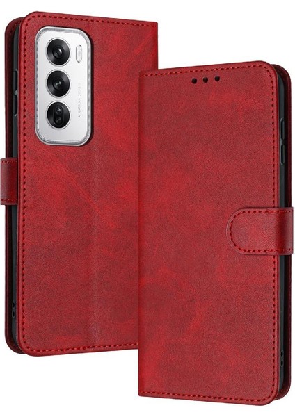 Toka ile Oppo Oppo 12 5g Için Flip Case Pu Deri Saf Renk ile (Yurt Dışından)