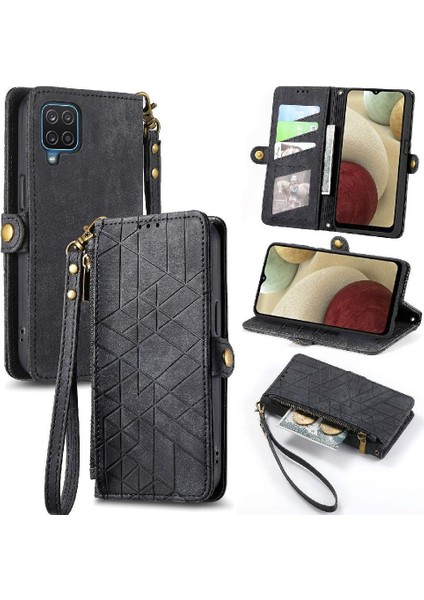 Samsung Galaxy A12 5g Için Flip Case Basit Iş Deri Kılıf Flip (Yurt Dışından)