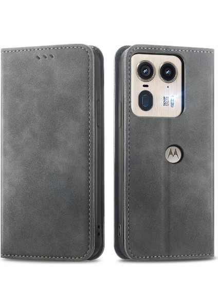 Motorola Kenar 50 Ultra Cüzdan Flip Kapak Için Flip Case Basit Iş (Yurt Dışından)