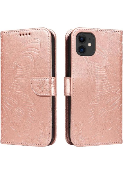 Kredi Kartı Yuvası ile IPhone 12 Mini Yüksek Kaliteli Deri Için Flip Case (Yurt Dışından)