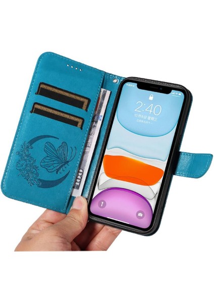 Kredi Kartı Yuvası ile IPhone 12 Mini Yüksek Kaliteli Deri Için Flip Case (Yurt Dışından)