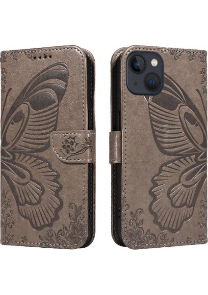 Kredi Kartı Yuvası ile IPhone 13 Mini Yüksek Kalite Deri Için Flip Case (Yurt Dışından)